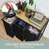 WÄSCHEKORB mit Metall - Rahme - Ablage & Beinen + 4 Verschiedenen Designs -