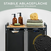 WÄSCHEKORB mit Metall - Rahme - Ablage & Beinen + 4 Verschiedenen Designs -
