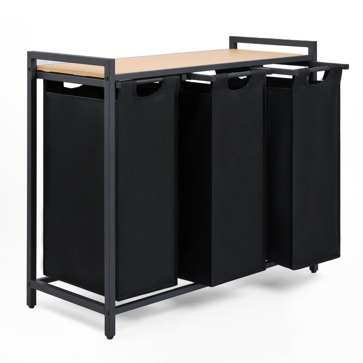 WÄSCHEKORB mit Metall - Rahme - Ablage & Beinen + 4 Verschiedenen Designs -