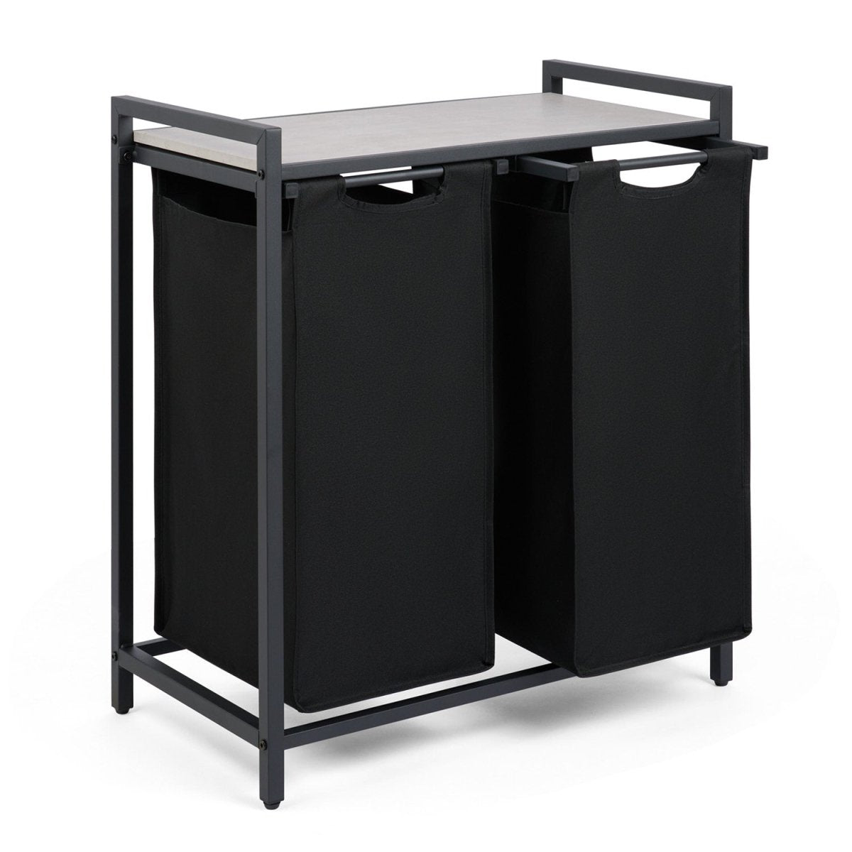 WÄSCHEKORB mit Metall - Rahme - Ablage & Beinen + 4 Verschiedenen Designs -