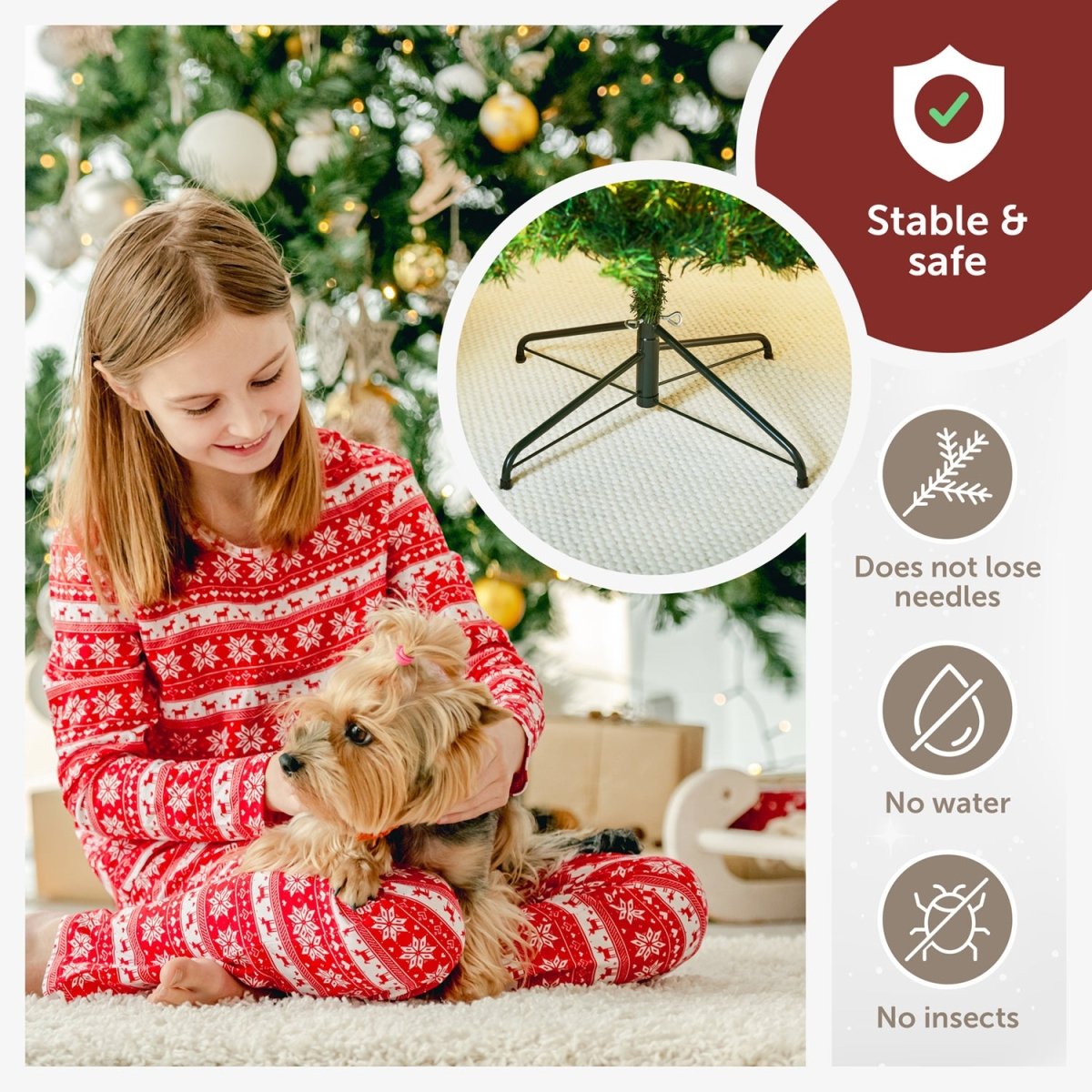 WEIHNACHTSBAUM - künstlich mit naturgetreuen PVC - Nadeln -