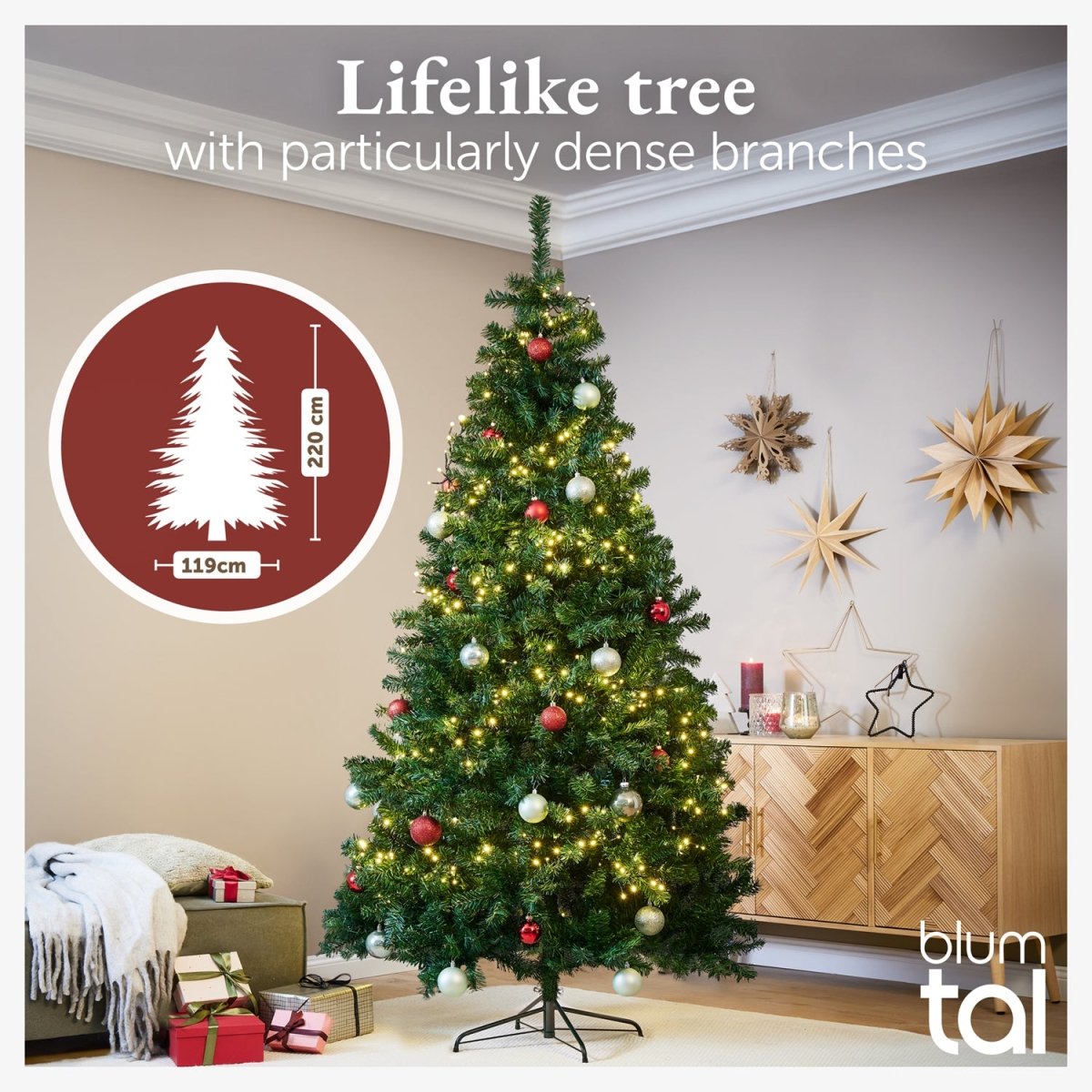 WEIHNACHTSBAUM - künstlich mit naturgetreuen PVC - Nadeln -