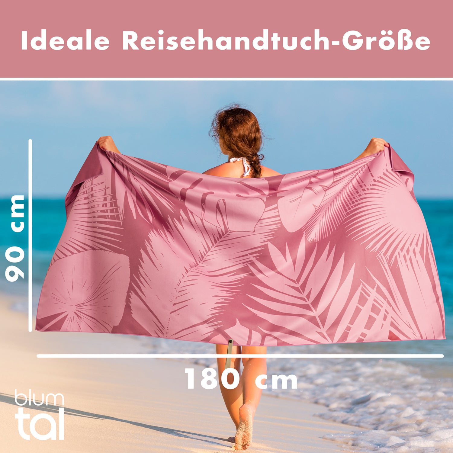 STRANDHANDTUCH aus Mikrofaser - 90x180cm kompakt und schnelltrocknend