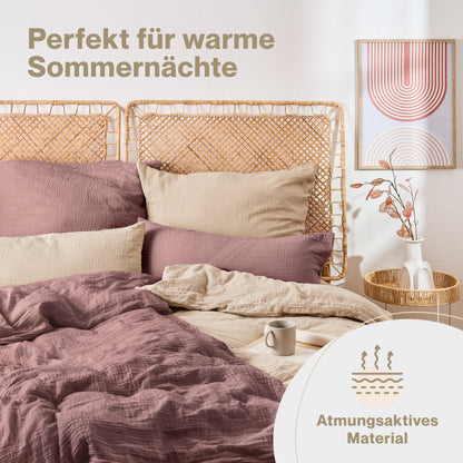 Musselin BETTWÄSCHE Vili aus Baumwolle, Oeko-Tex Zertifiziert