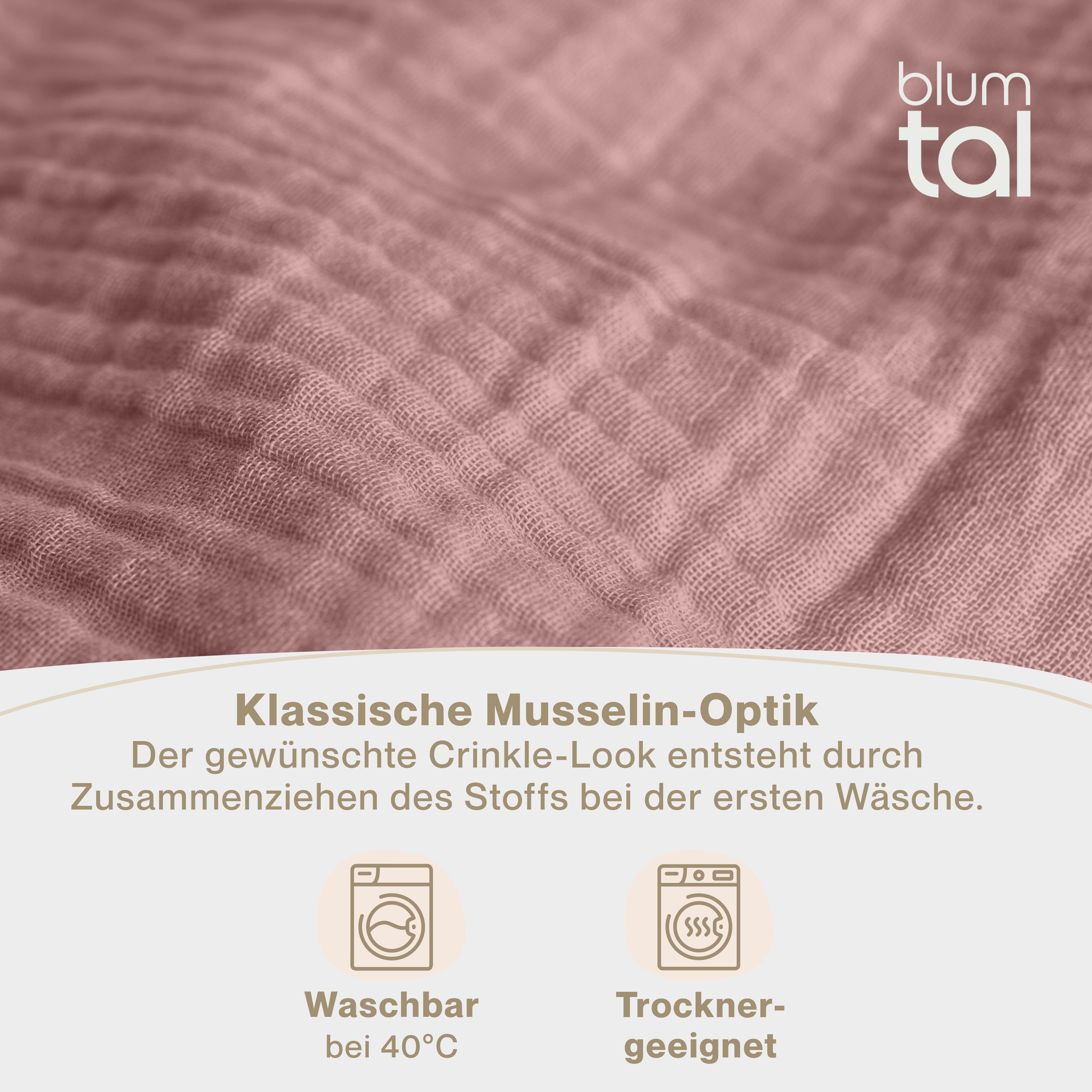 Musselin BETTWÄSCHE Vili aus Baumwolle, Oeko-Tex Zertifiziert