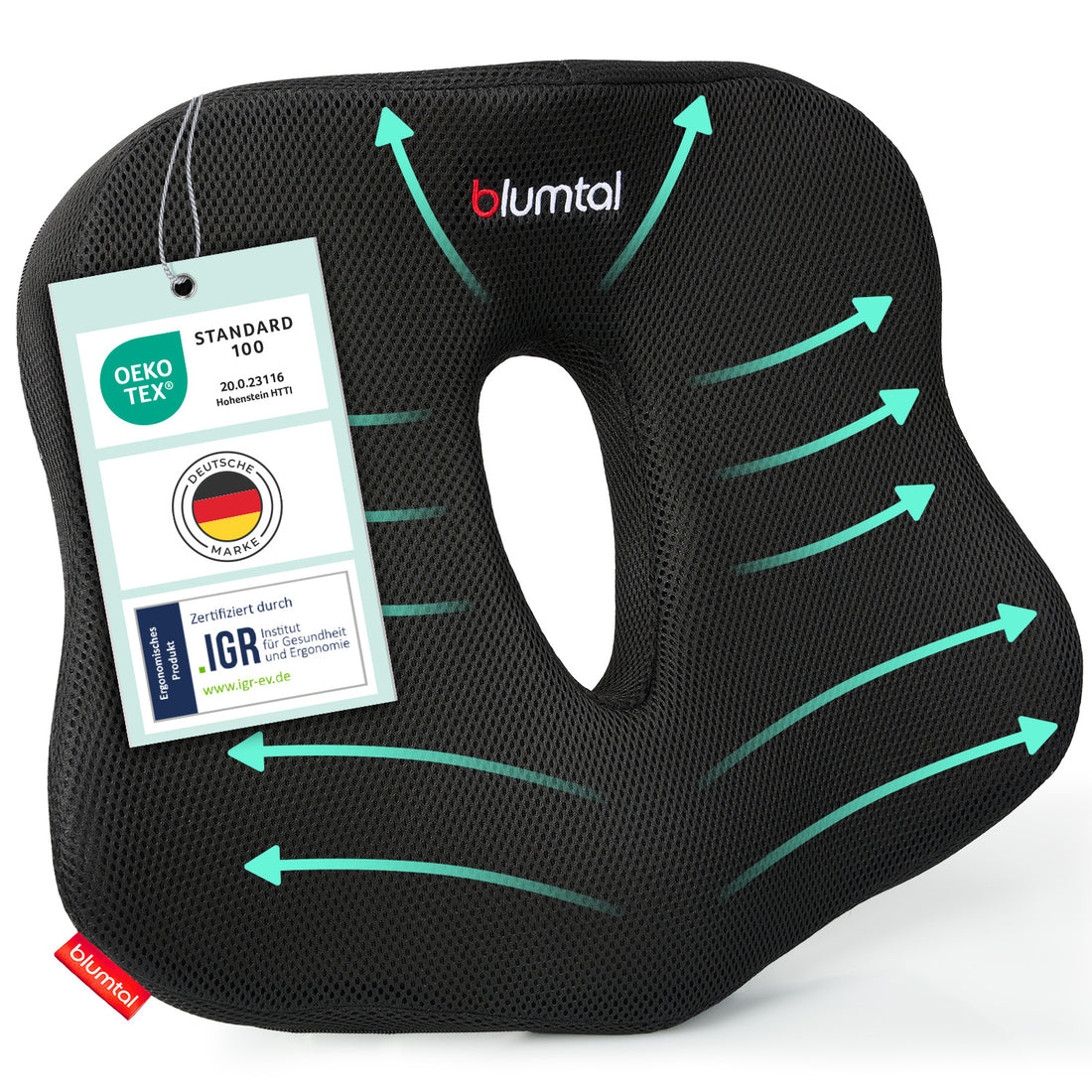 SITZKISSEN BÜROSTUHL – Ergonomisches Keilkissen Schwarz