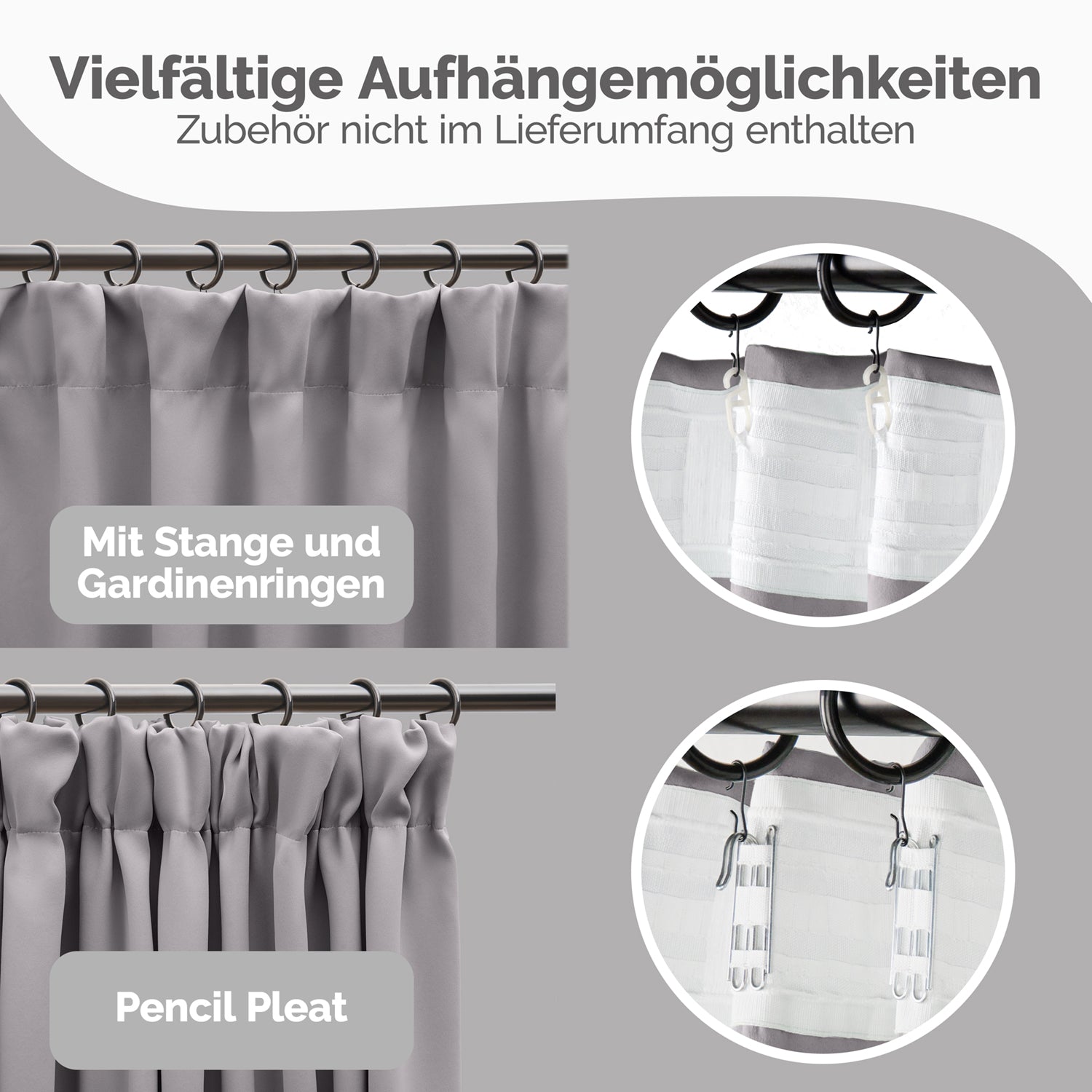 Blumtal VERDUNKELUNGSVORHÄNGE mit Kräuselband