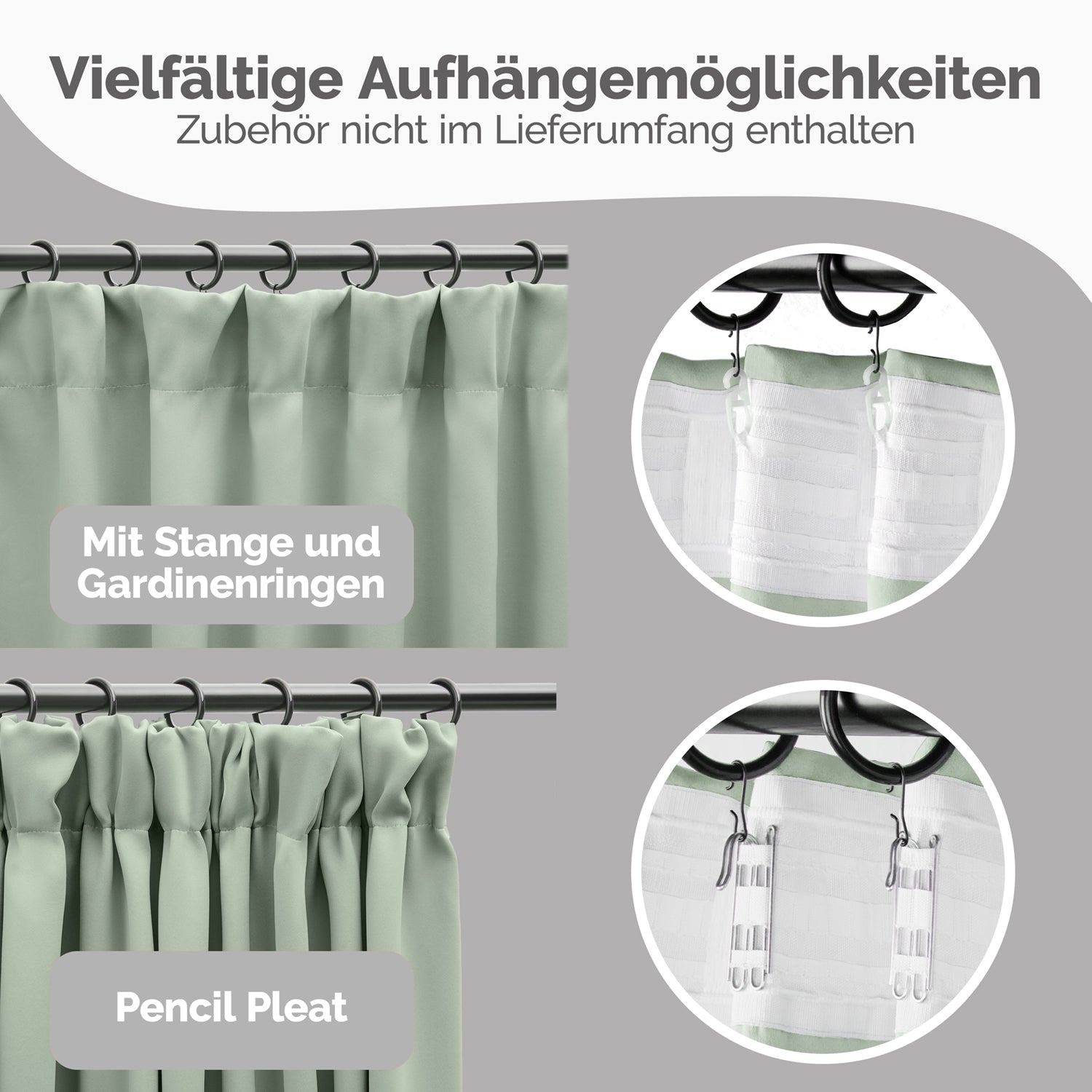 Blumtal VERDUNKELUNGSVORHÄNGE mit Kräuselband