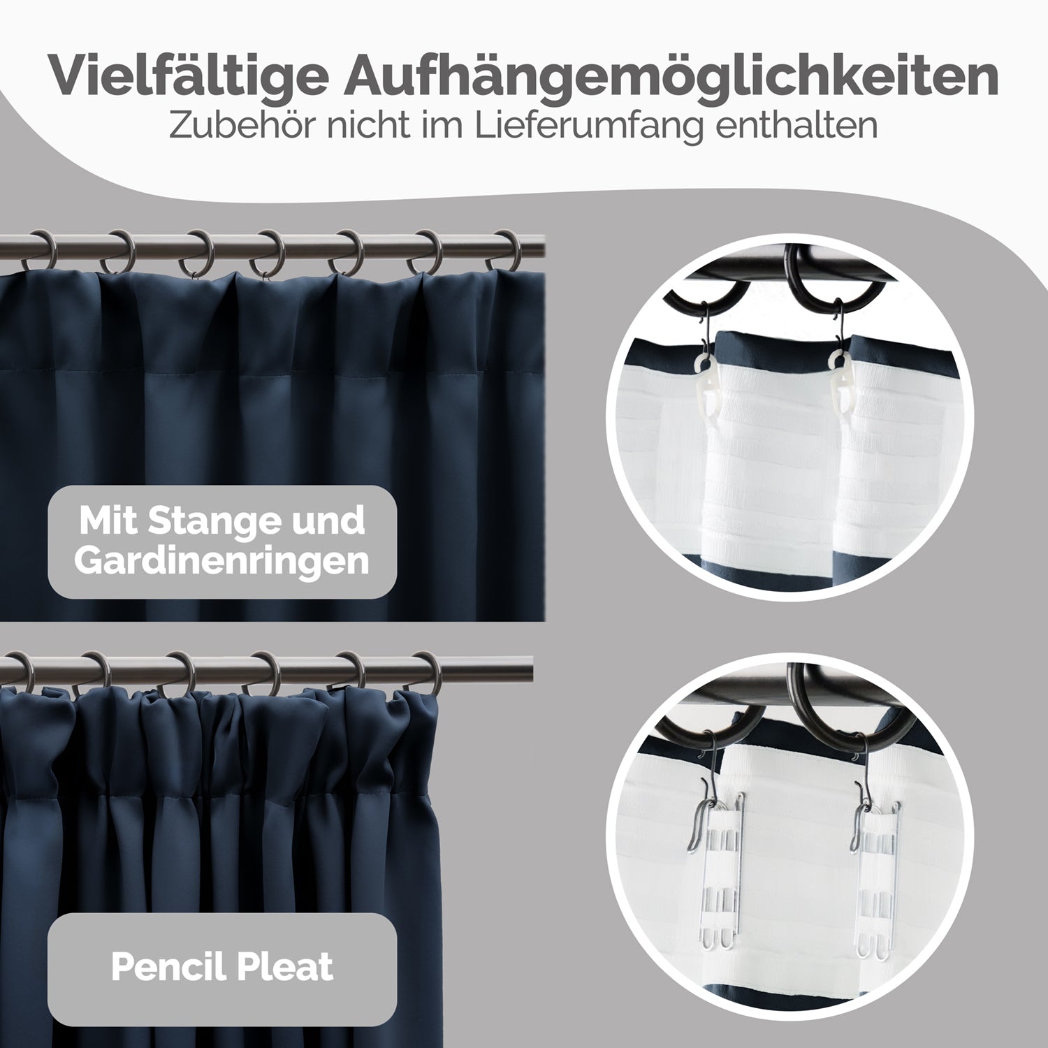 Blumtal VERDUNKELUNGSVORHÄNGE mit Kräuselband