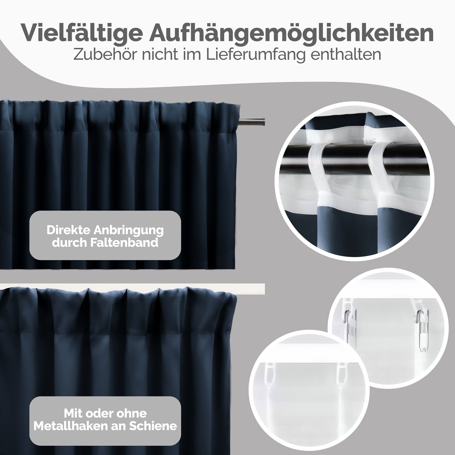 Blumtal VERDUNKELUNGSVORHÄNGE mit Kräuselband