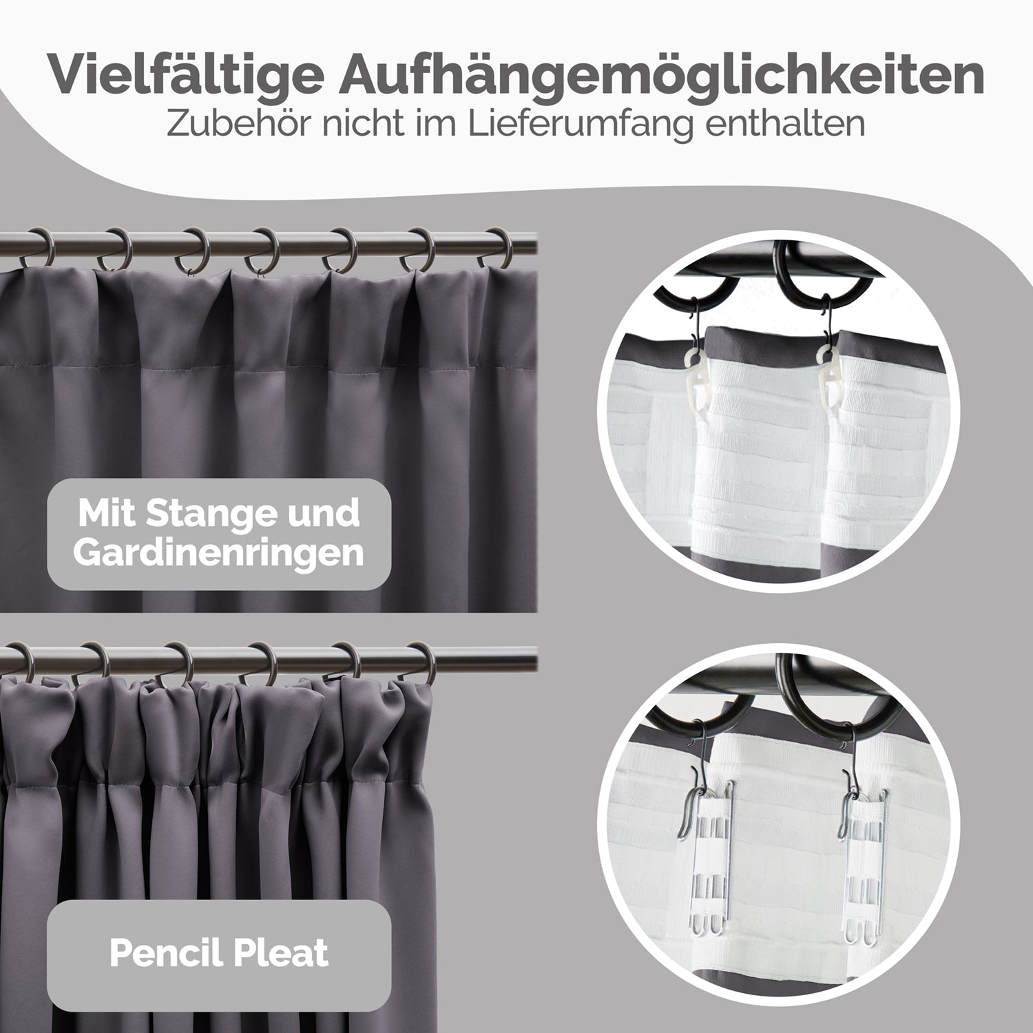 Blumtal VERDUNKELUNGSVORHÄNGE mit Kräuselband