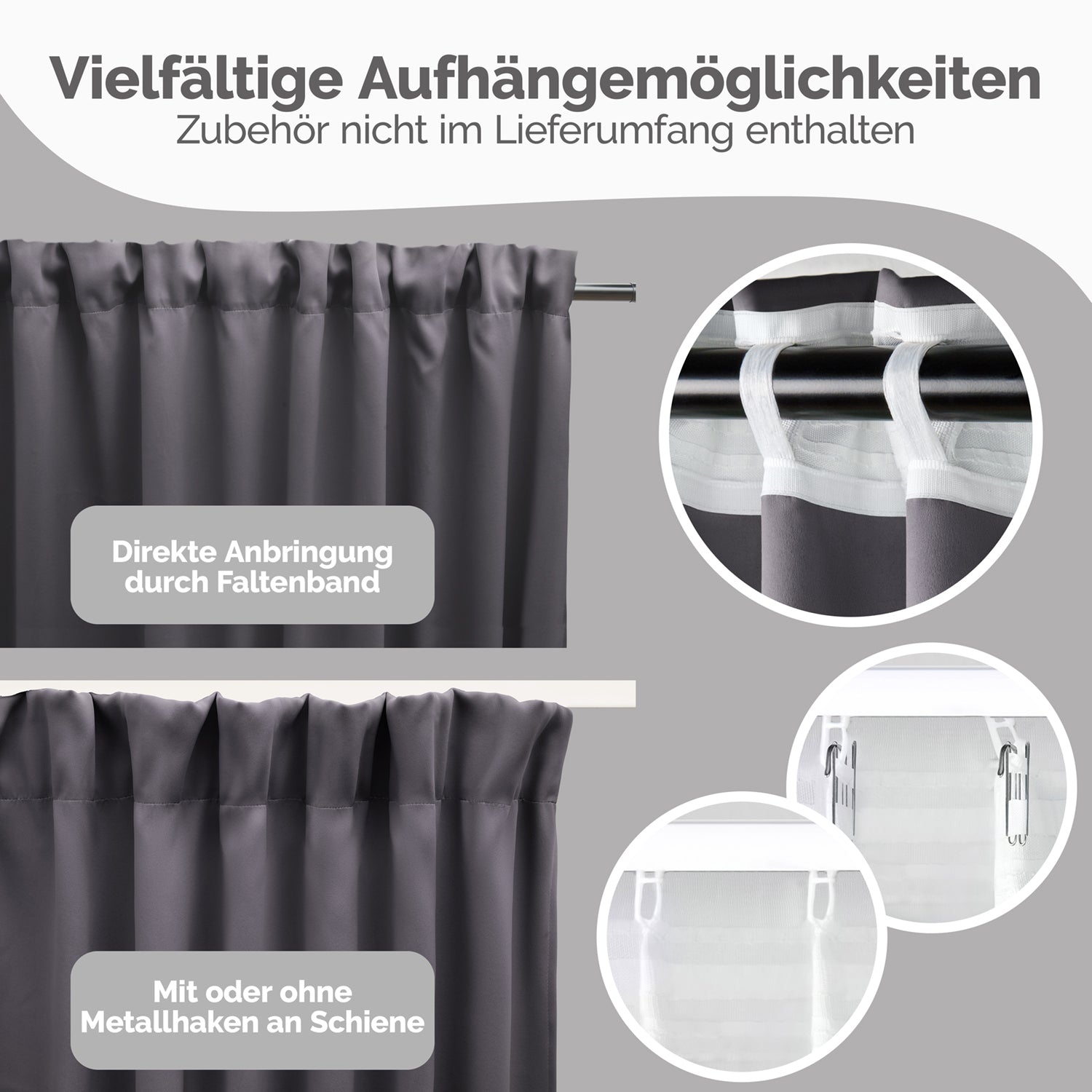 Blumtal VERDUNKELUNGSVORHÄNGE mit Kräuselband