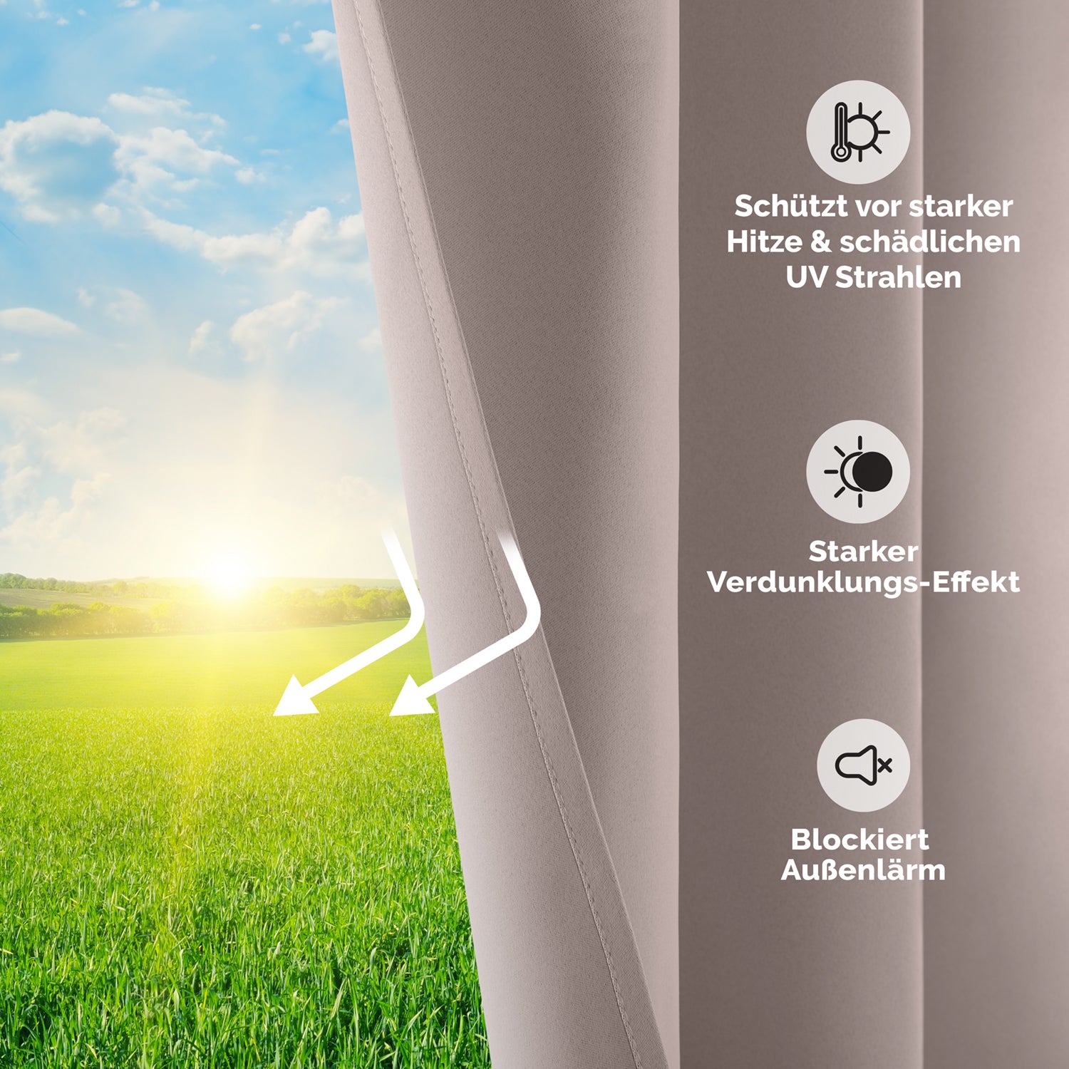 Blumtal VERDUNKELUNGSVORHÄNGE mit Kräuselband