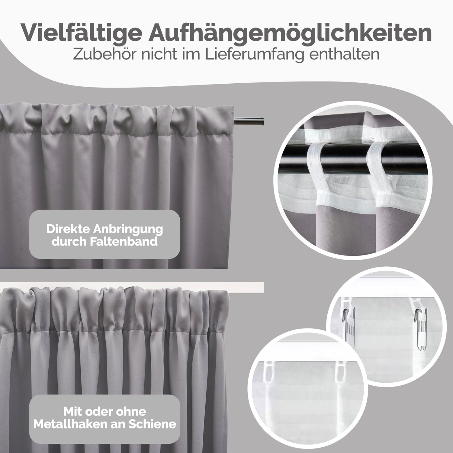 Blumtal VERDUNKELUNGSVORHÄNGE mit Kräuselband
