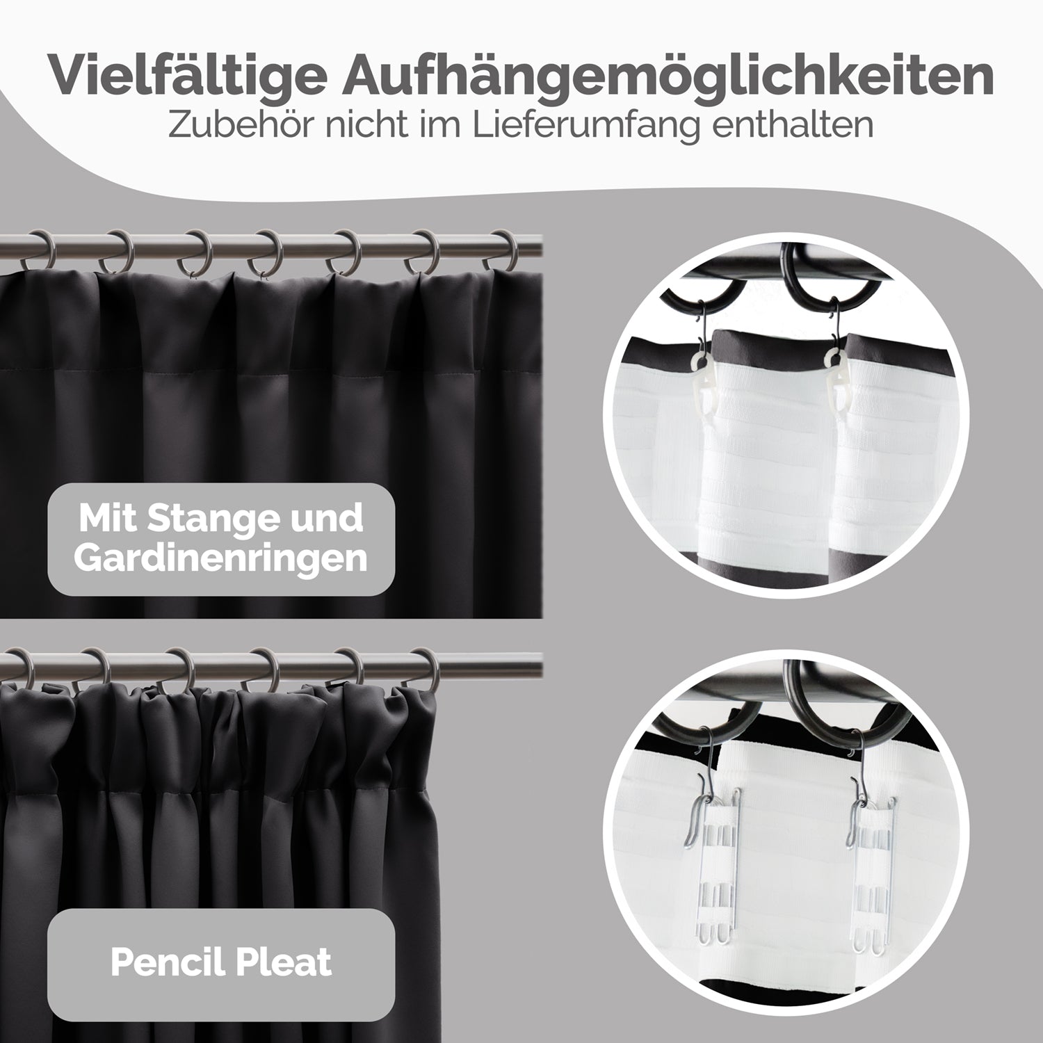 Blumtal VERDUNKELUNGSVORHÄNGE mit Kräuselband