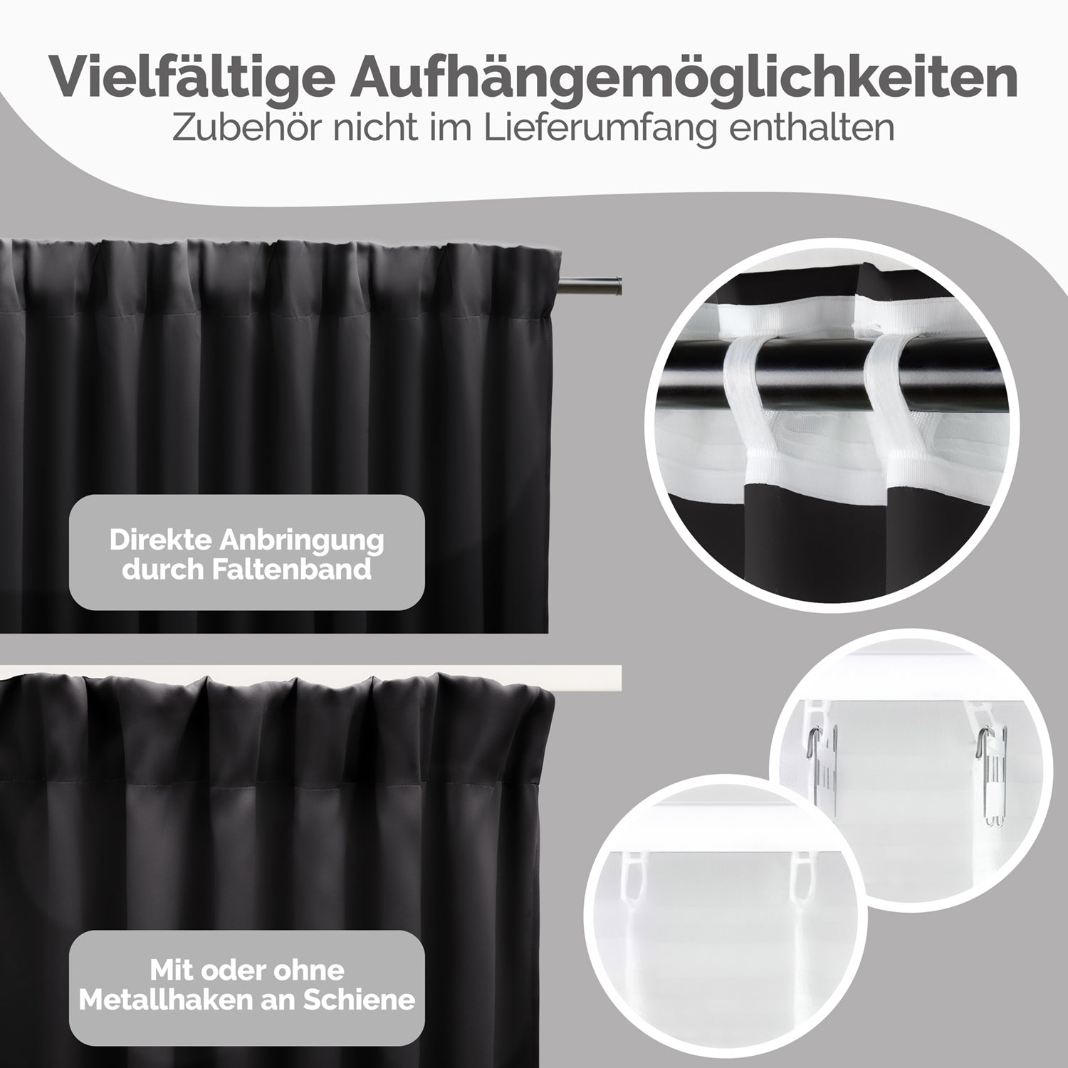 Blumtal VERDUNKELUNGSVORHÄNGE mit Kräuselband