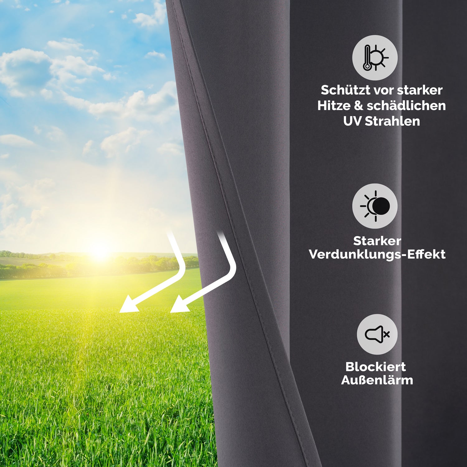 Blumtal VERDUNKELUNGSVORHÄNGE mit Kräuselband
