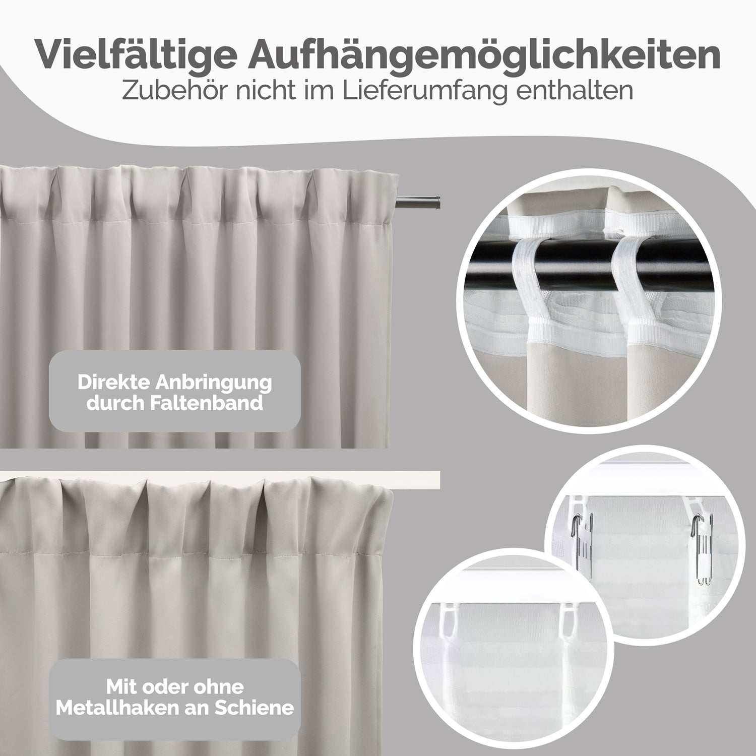 Blumtal VERDUNKELUNGSVORHÄNGE mit Kräuselband