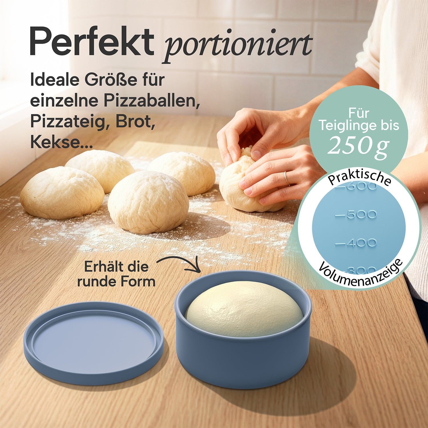 PIZZA DOUGH FAERGIK - Pizzaballenbox mit Deckel