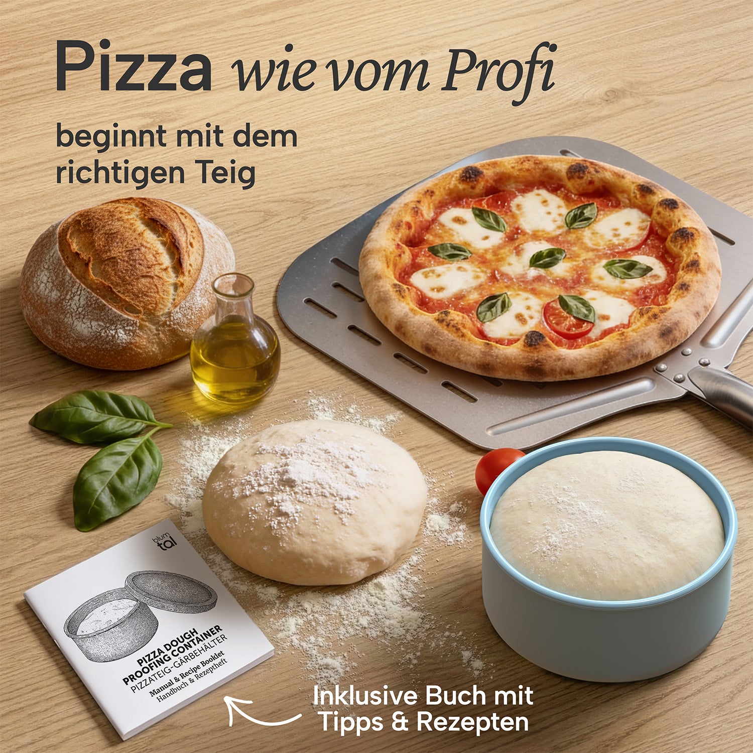 PIZZA DOUGH FAERGIK - Pizzaballenbox mit Deckel