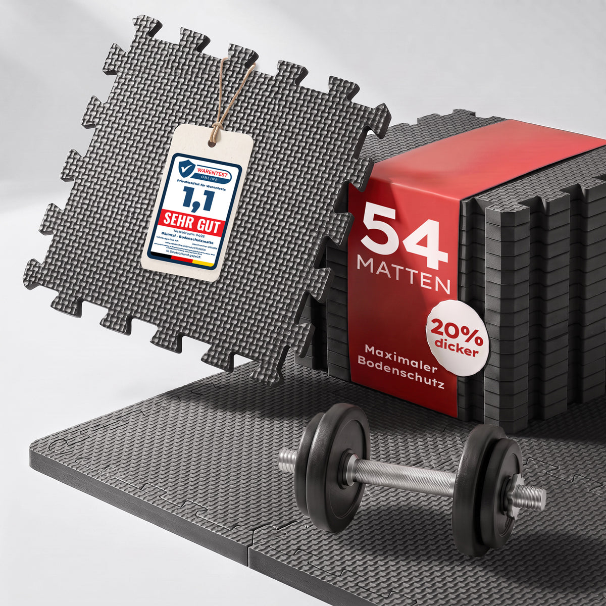 BODENSCHUTZMATTE Fitness Set - ultra tragfähig &amp; dämpfend