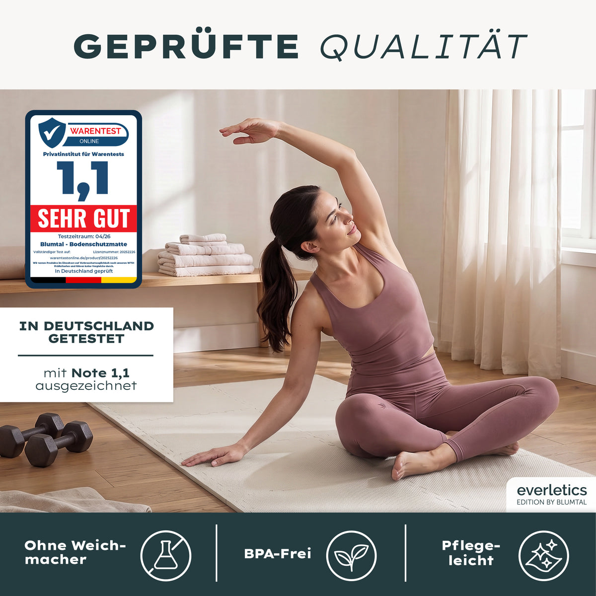 BODENSCHUTZMATTE Fitness Set - ultra tragfähig &amp; dämpfend