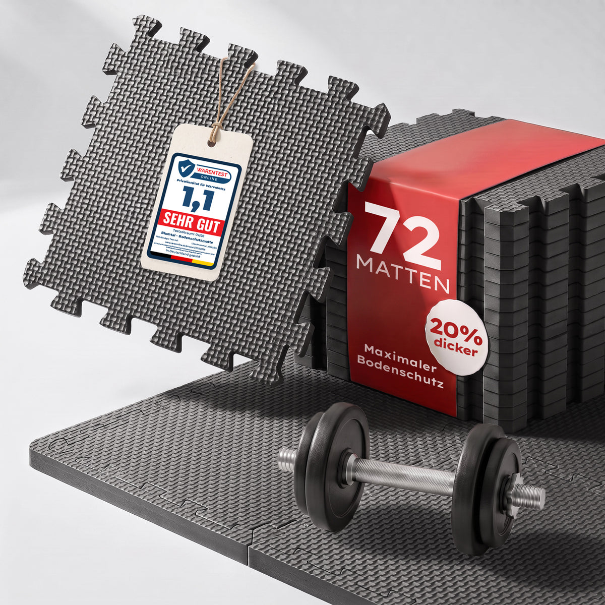 BODENSCHUTZMATTE Fitness Set - ultra tragfähig &amp; dämpfend