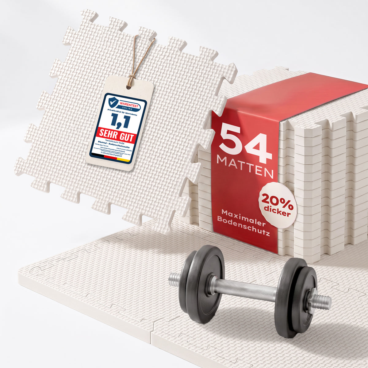 BODENSCHUTZMATTE Fitness Set - ultra tragfähig &amp; dämpfend