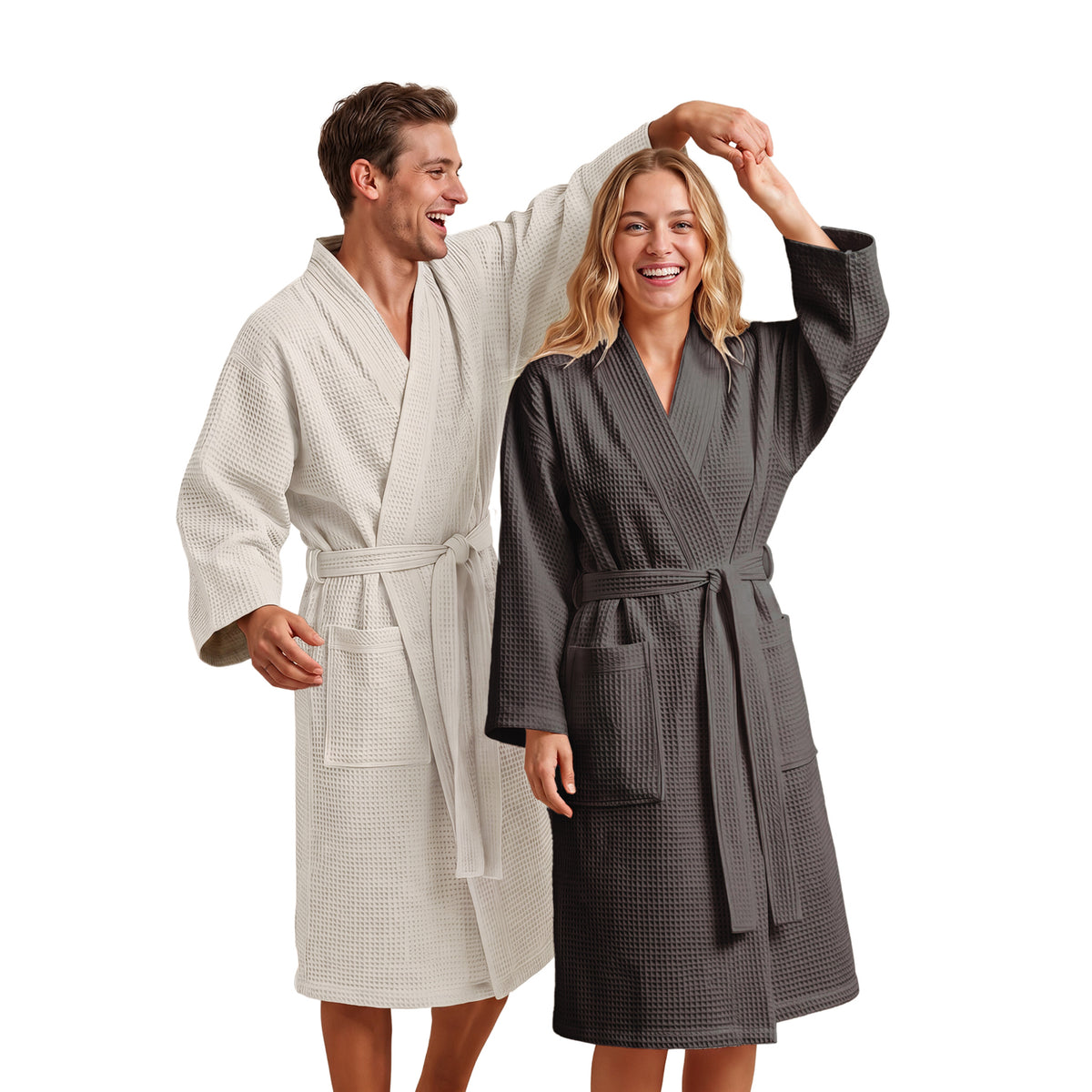 BADEMANTEL Waffle-Piqué Unisex - ultra saugstark &amp; Oeko-Tex zertifiziert