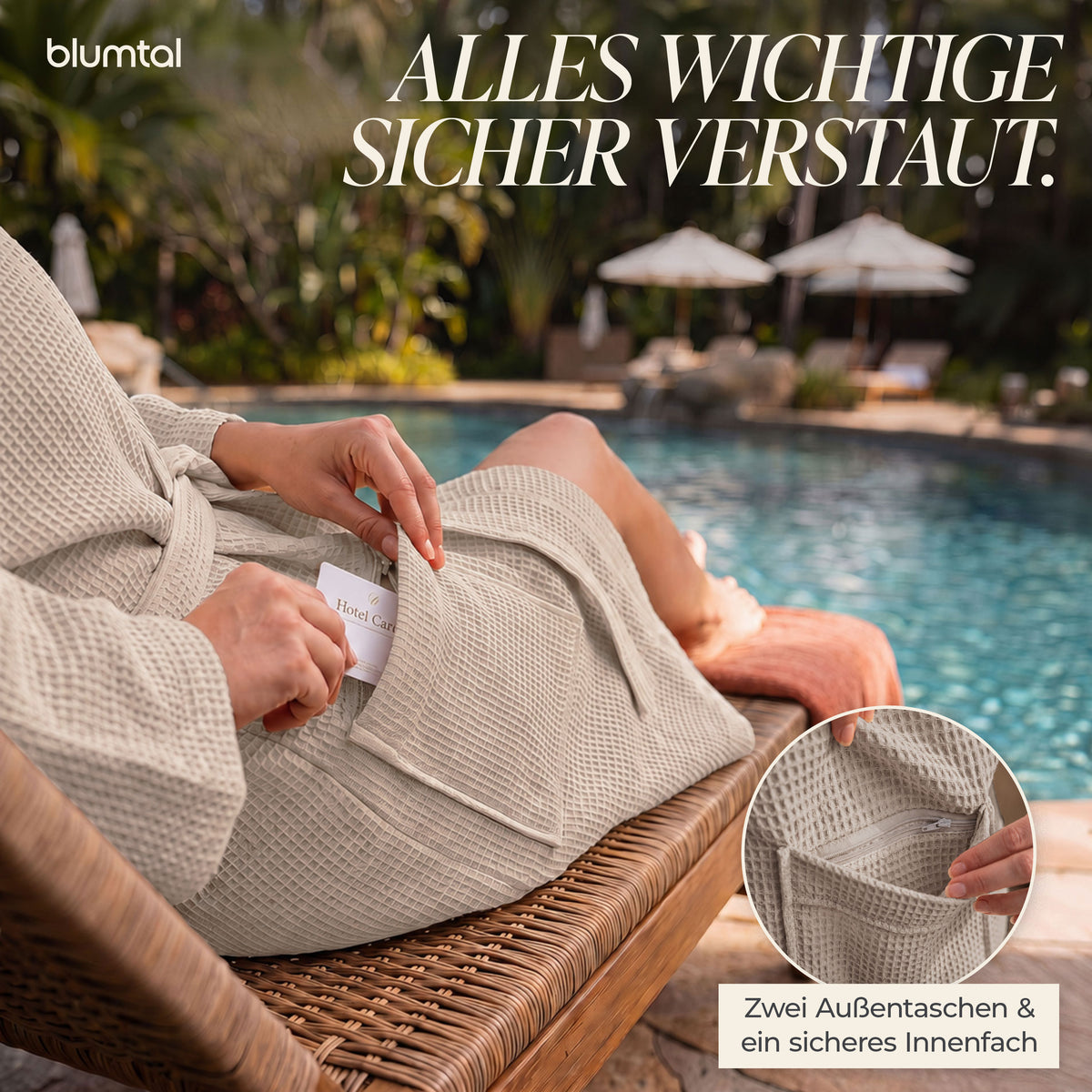 BADEMANTEL Waffle-Piqué Unisex - ultra saugstark &amp; Oeko-Tex zertifiziert