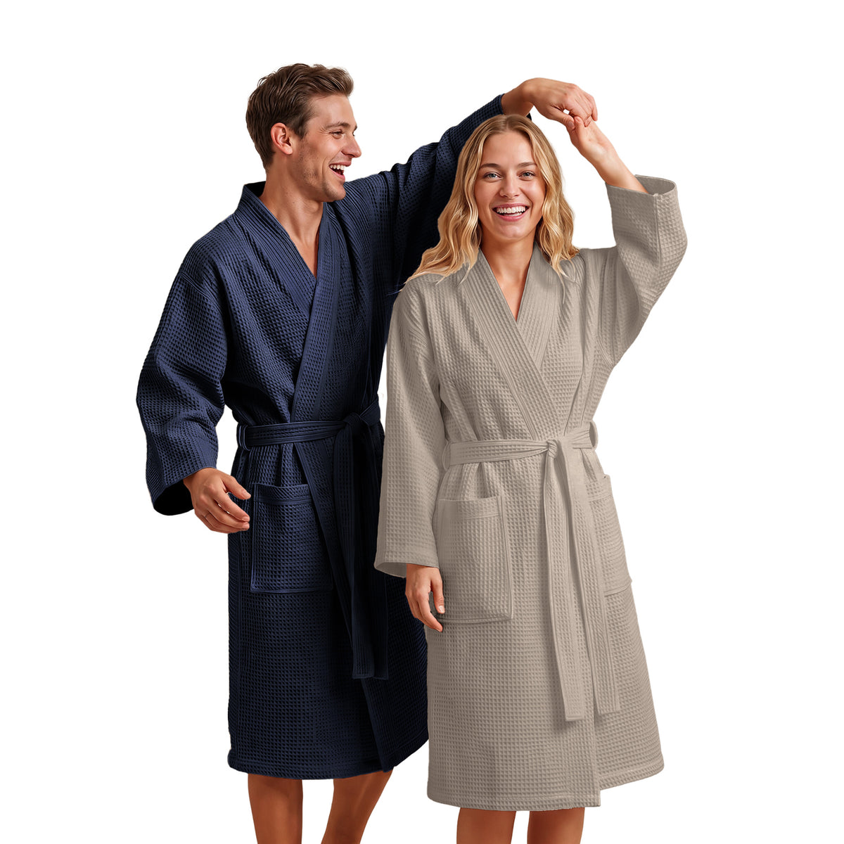 BADEMANTEL Waffle-Piqué Unisex - ultra saugstark &amp; Oeko-Tex zertifiziert