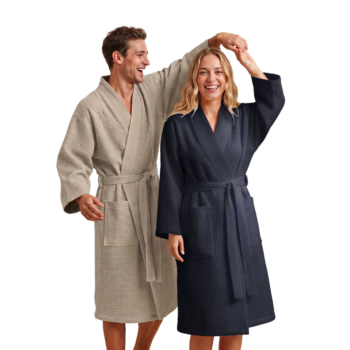 BADEMANTEL Waffle-Piqué Unisex - ultra saugstark &amp; Oeko-Tex zertifiziert