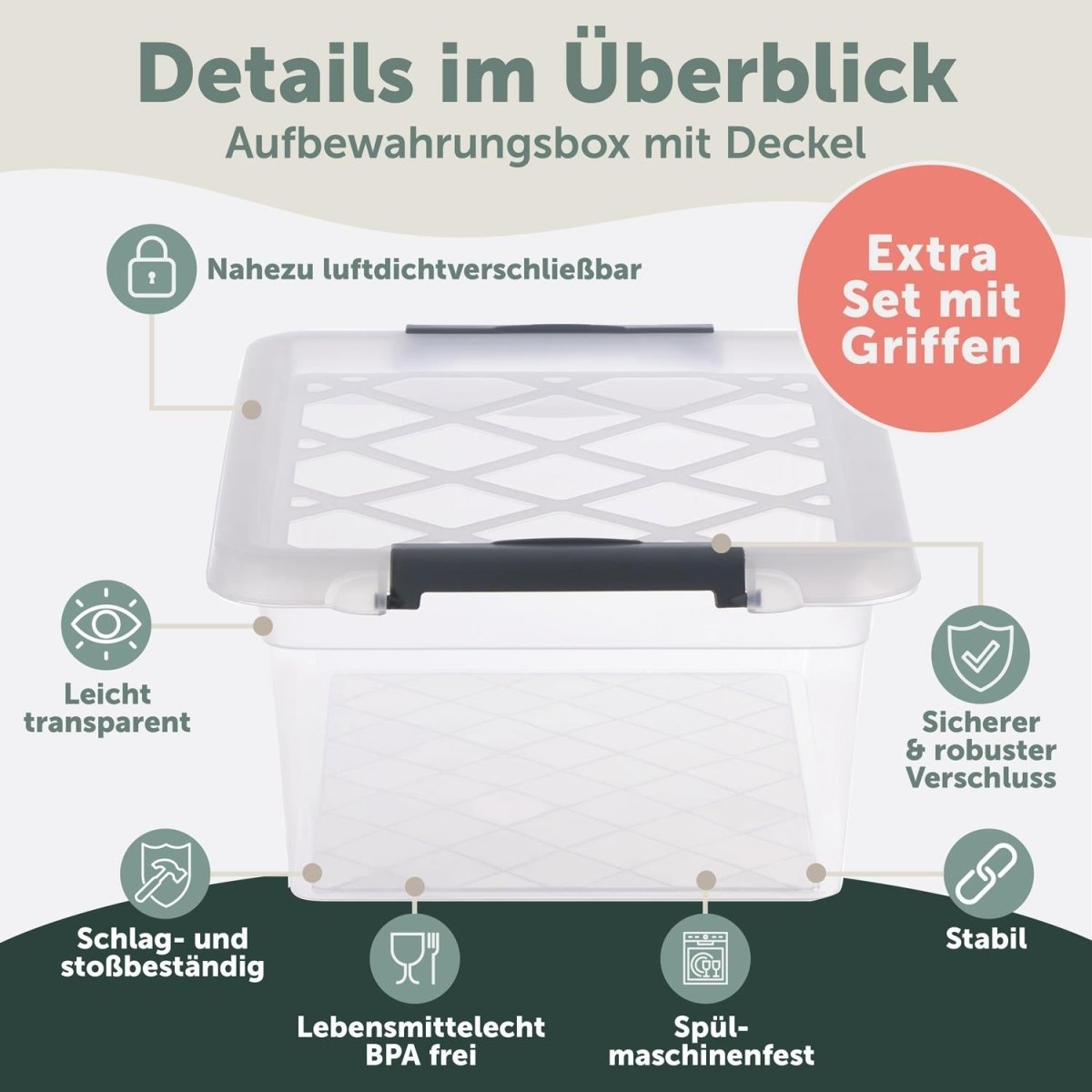 AUFBEWAHRUNGSBOX Magni mit Verschlussclips - 