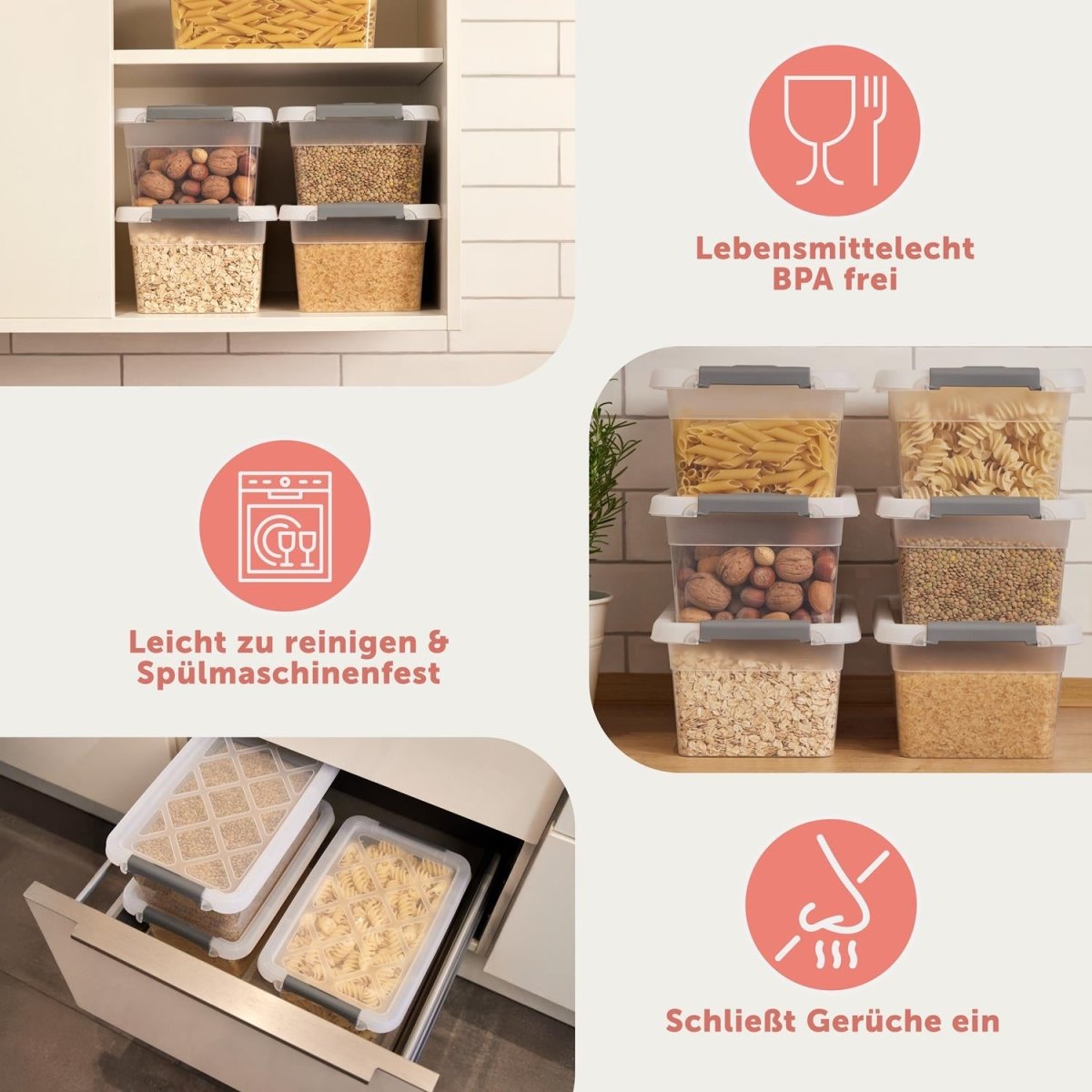 AUFBEWAHRUNGSBOX Magni mit Verschlussclips - 