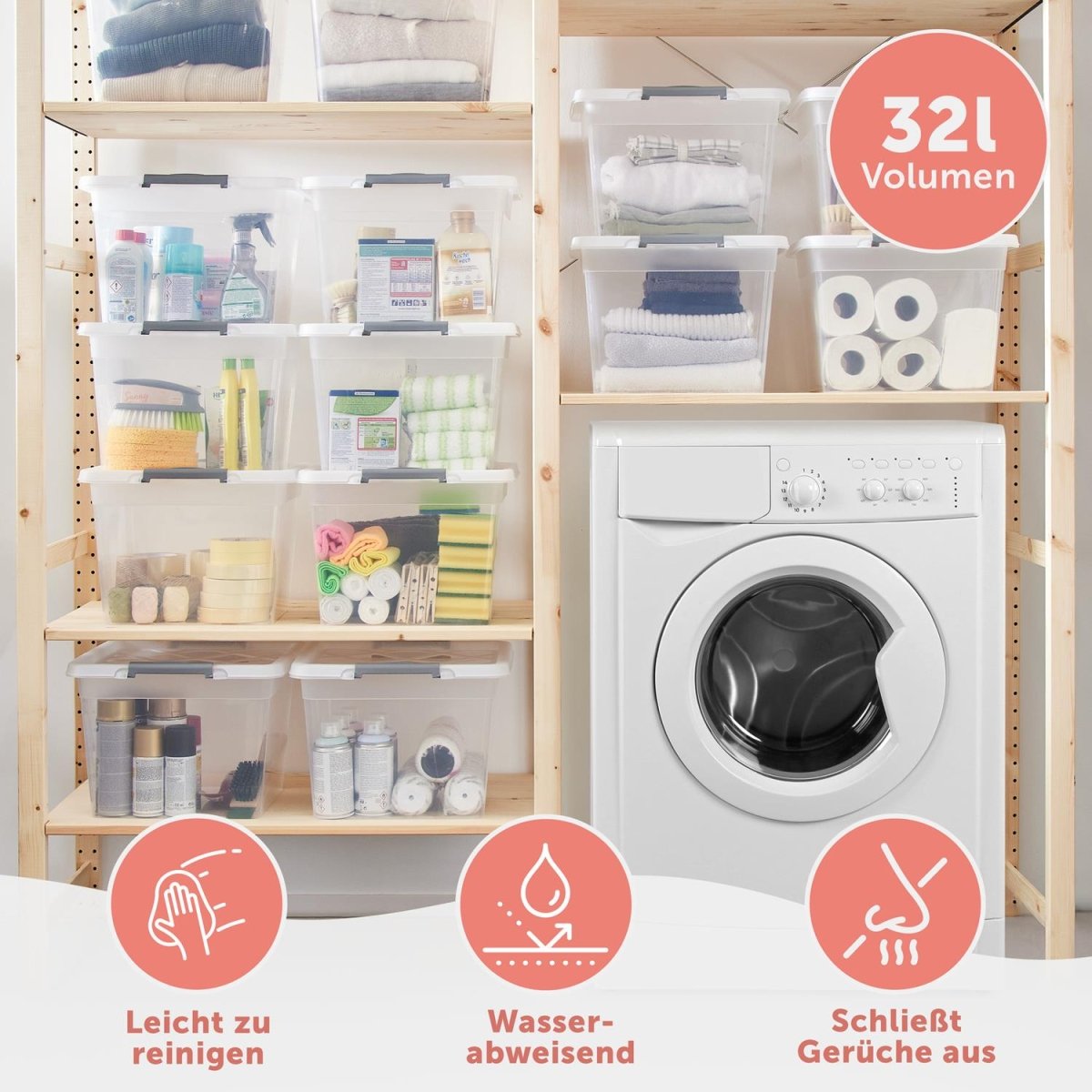 AUFBEWAHRUNGSBOX Magni mit Verschlussclips - 