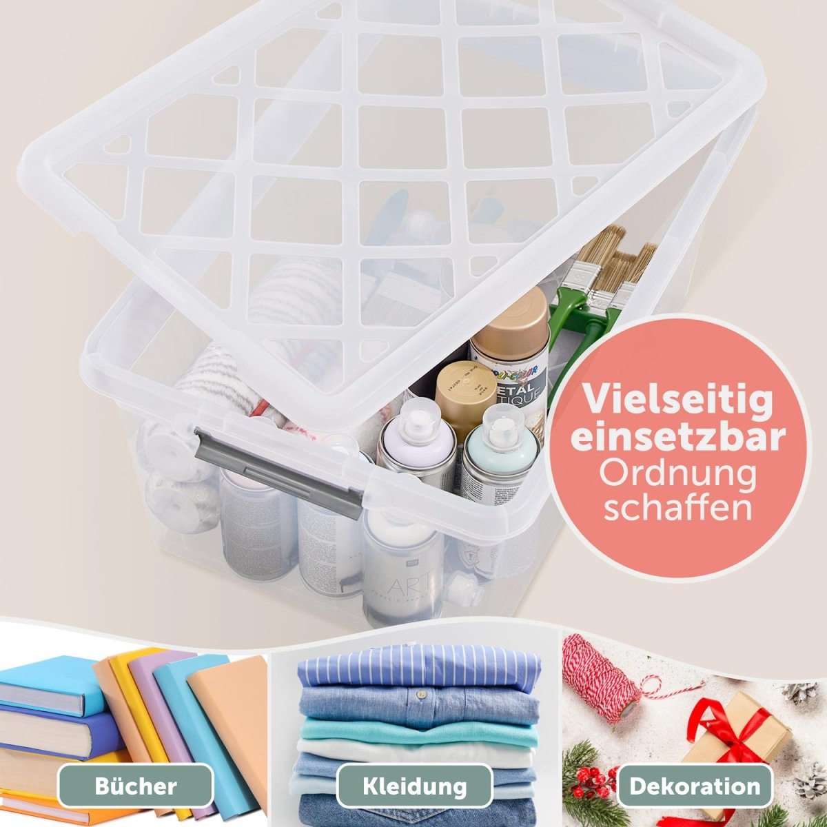 AUFBEWAHRUNGSBOX Magni mit Verschlussclips - 