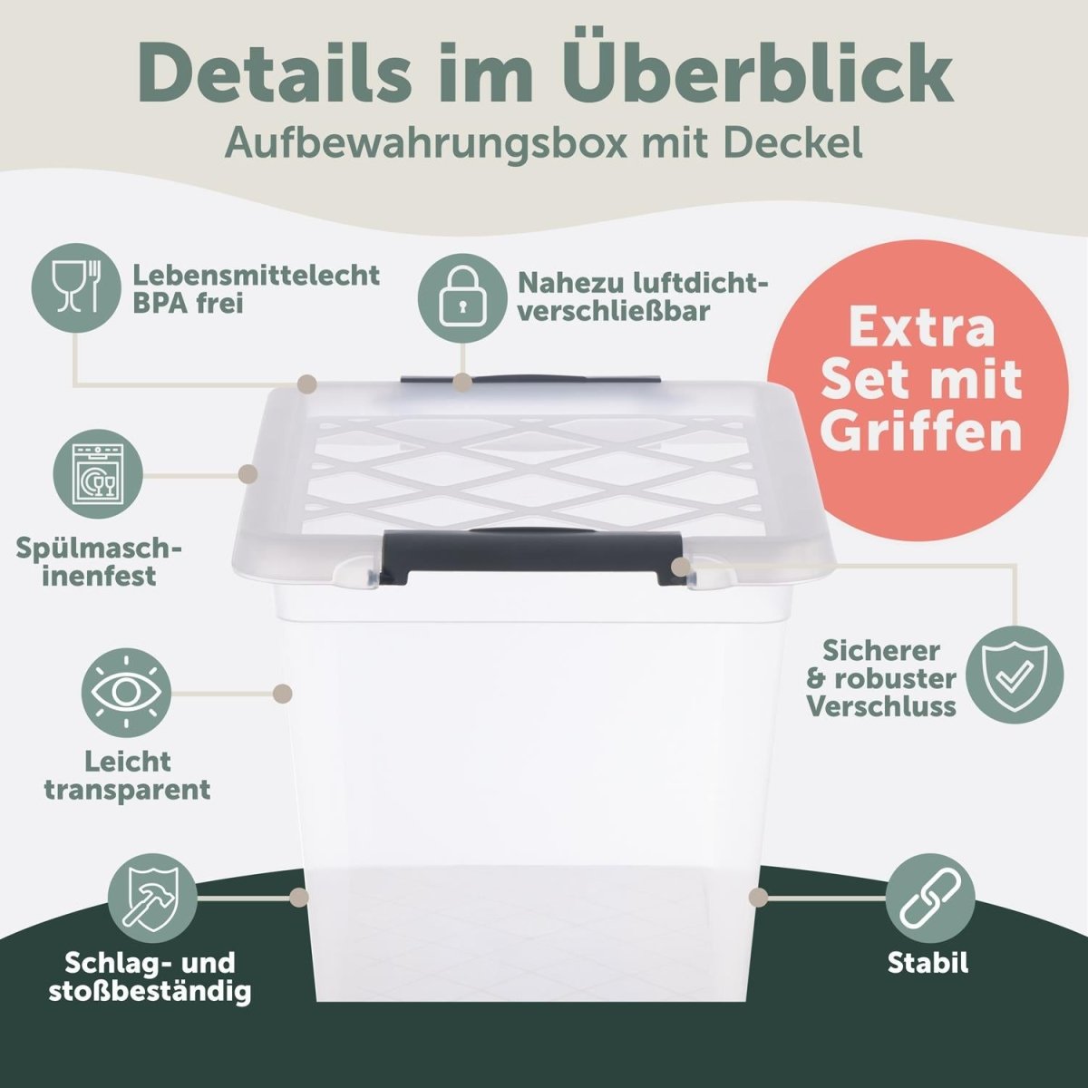 AUFBEWAHRUNGSBOX Magni mit Verschlussclips - 