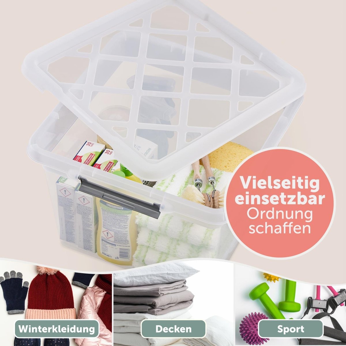 AUFBEWAHRUNGSBOX Magni mit Verschlussclips - 