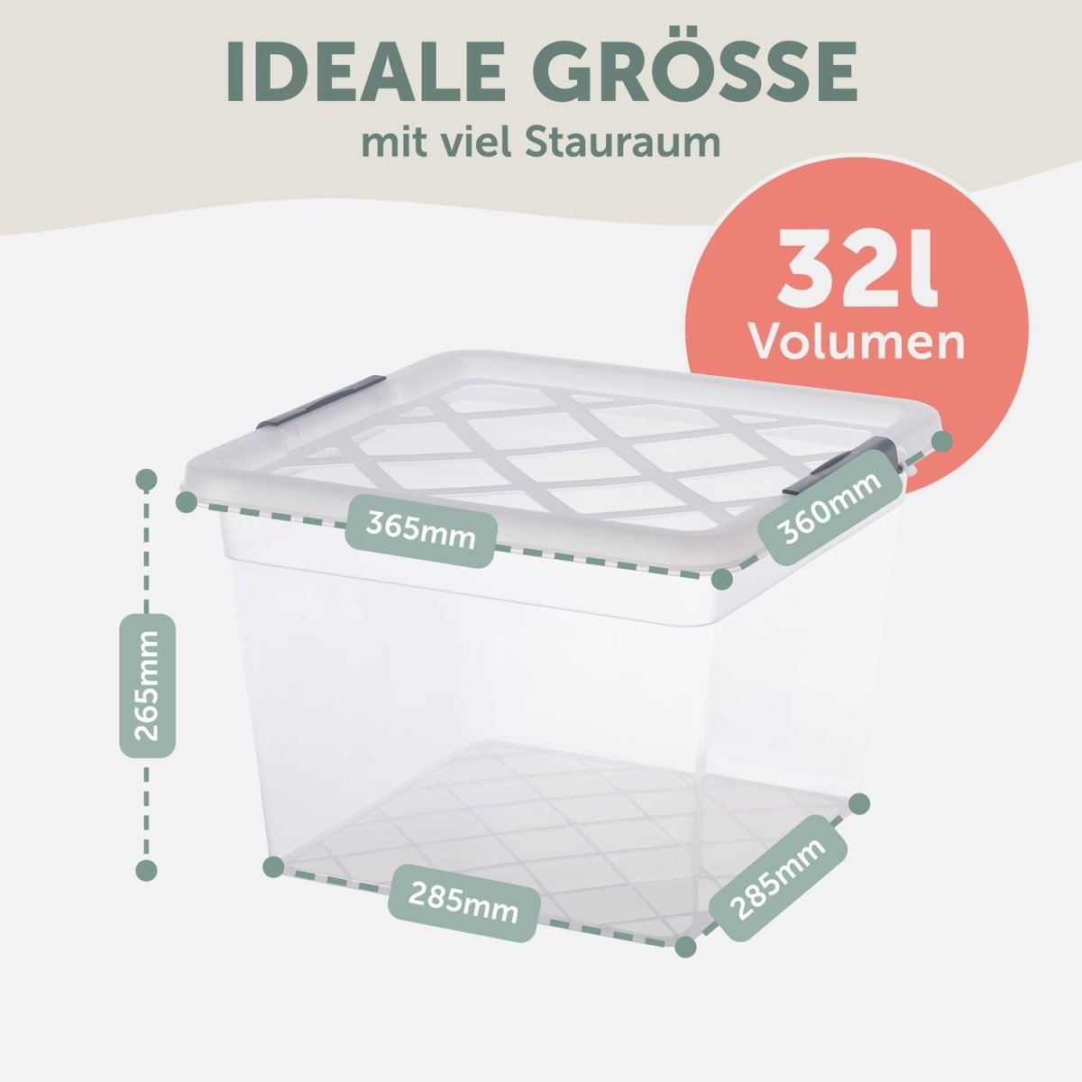 AUFBEWAHRUNGSBOX Magni mit Verschlussclips - 