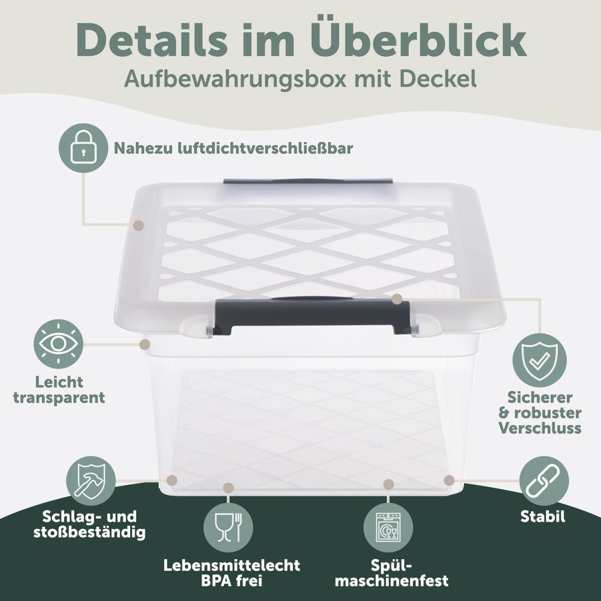 AUFBEWAHRUNGSBOX Magni mit Verschlussclips - 