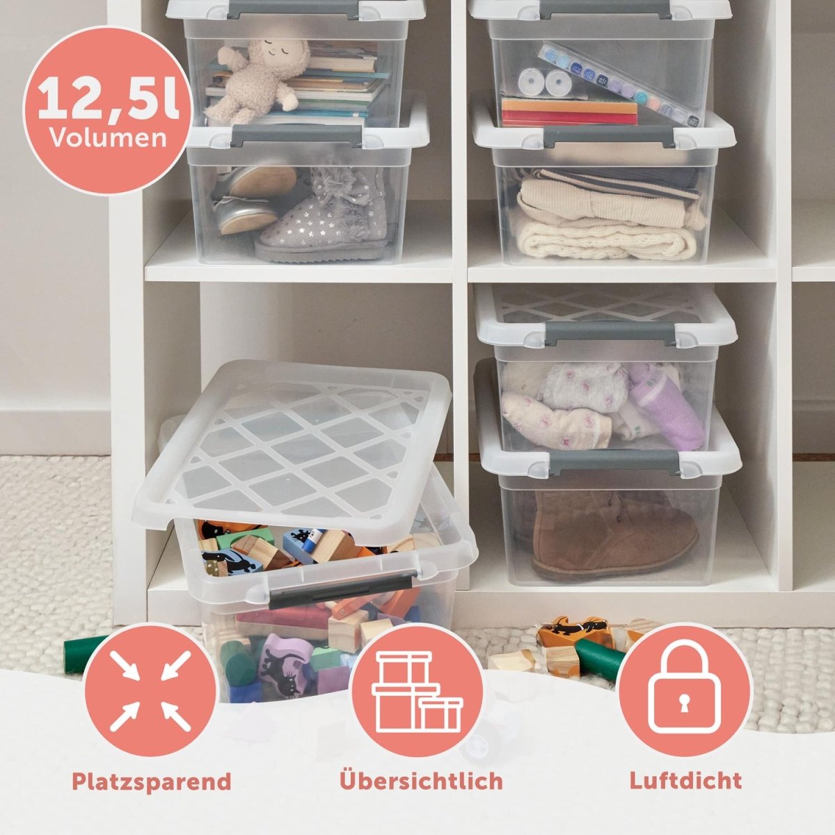 AUFBEWAHRUNGSBOX Magni mit Verschlussclips - 
