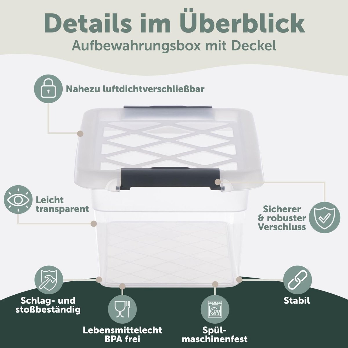 AUFBEWAHRUNGSBOX Magni mit Verschlussclips - 