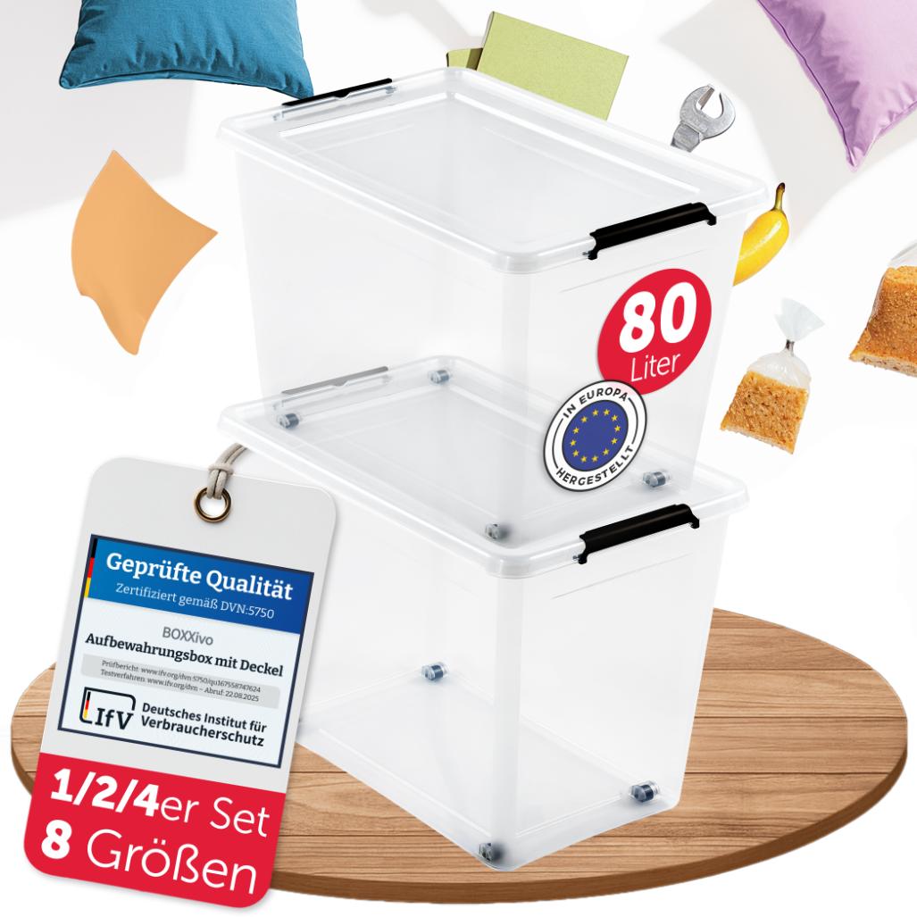AUFBEWAHRUNGSBOXEN OLLE mit Deckel - Stapelbar &amp; Robust - BPA - Frei &amp; Lebensmittelecht - 