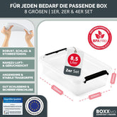 AUFBEWAHRUNGSBOXEN OLLE mit Deckel - Stapelbar & Robust - BPA - Frei & Lebensmittelecht - 