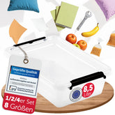 AUFBEWAHRUNGSBOXEN OLLE mit Deckel - Stapelbar & Robust - BPA - Frei & Lebensmittelecht - 