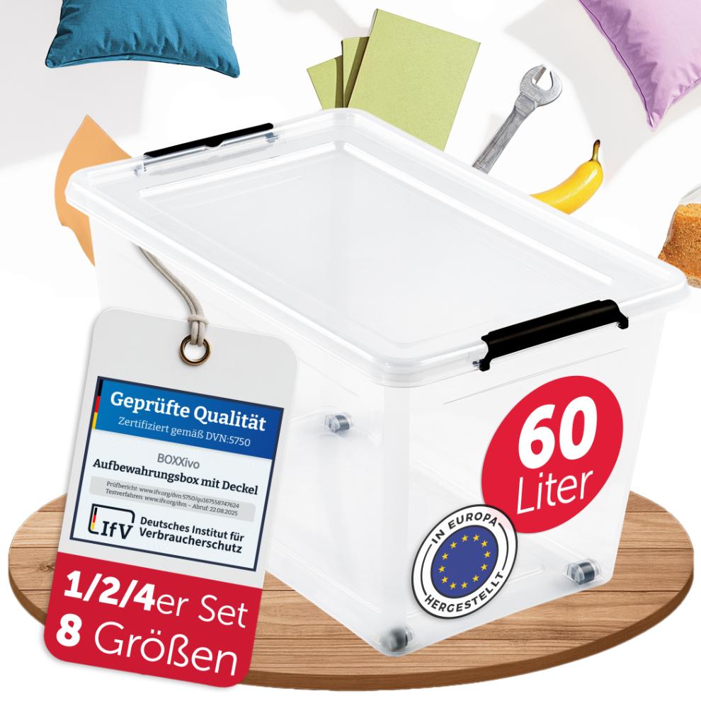 AUFBEWAHRUNGSBOXEN OLLE mit Deckel - Stapelbar &amp; Robust - BPA - Frei &amp; Lebensmittelecht - 