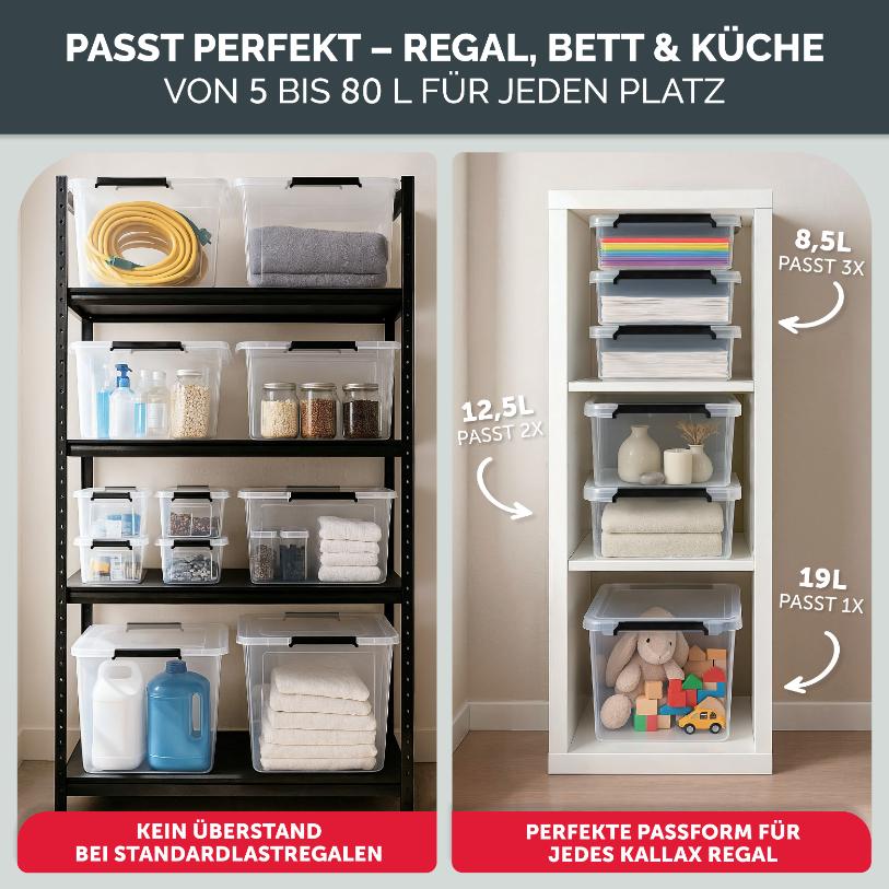 AUFBEWAHRUNGSBOXEN OLLE mit Deckel - Stapelbar &amp; Robust - BPA - Frei &amp; Lebensmittelecht - 