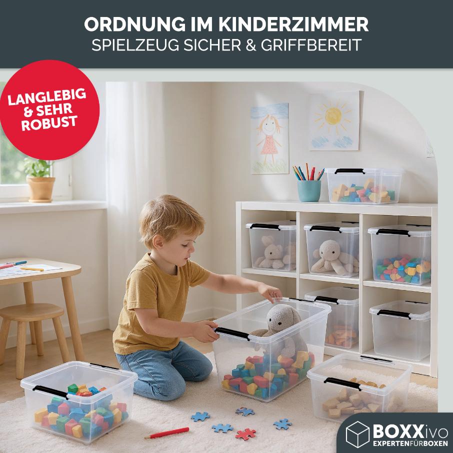 AUFBEWAHRUNGSBOXEN OLLE mit Deckel - Stapelbar &amp; Robust - BPA - Frei &amp; Lebensmittelecht - 