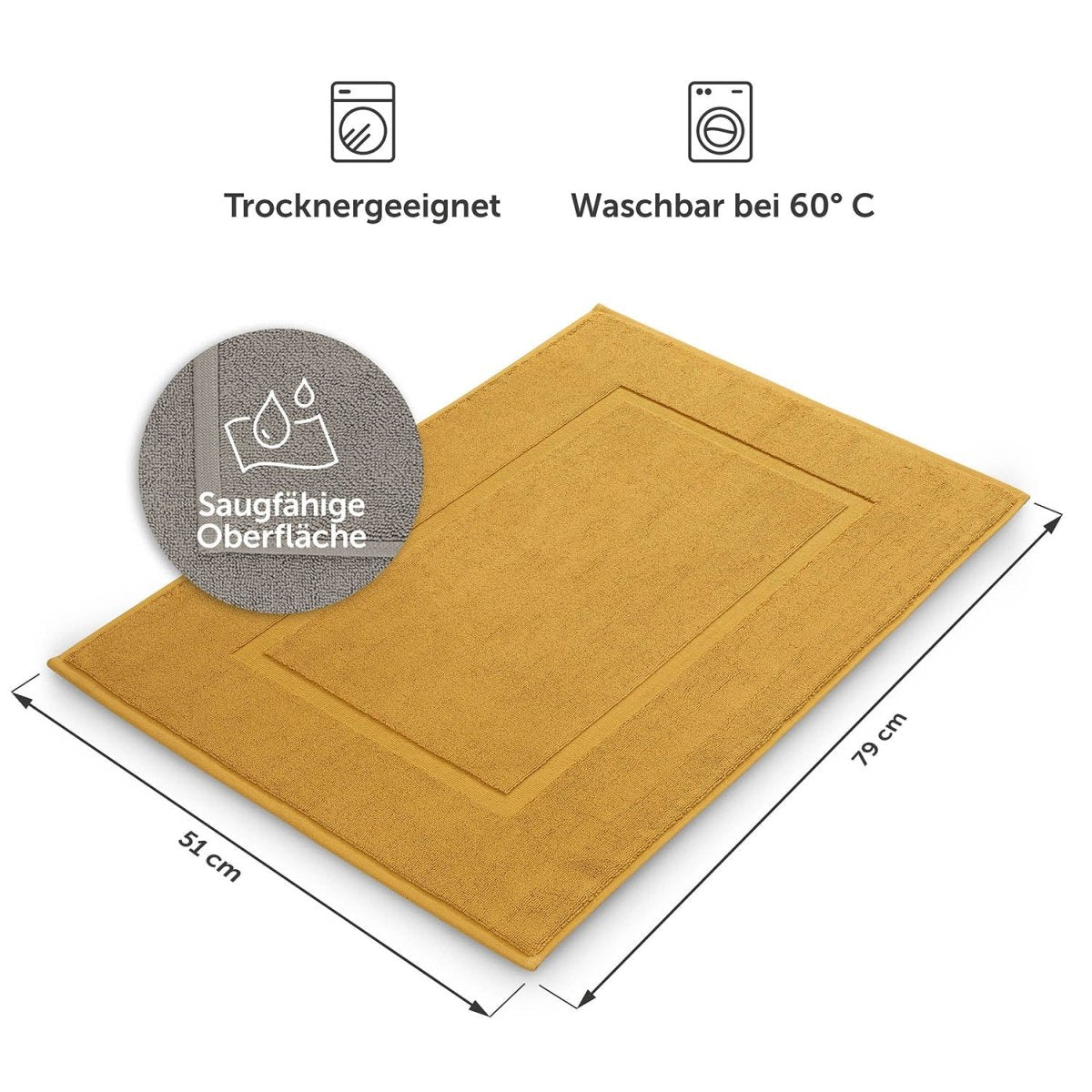 Badvorleger Terry 50x80 cm im 2er Set - 100% Baumwolle-