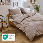 BETTBEZUG Iven - 100% Baumwolle - Leinen Optik - 